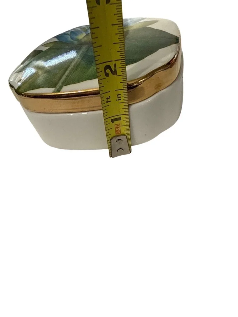 Villeroy & Boch Sentiments Porcelain Trinket Box Waterlily Design W/Gold Germany - Picture 7 of 7